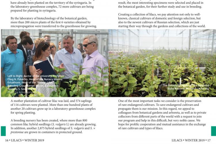 События НИУ «БелГУ» статья о проекте «белгородская сирень» вышла в зарубежном издании