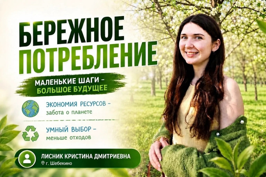 События НИУ «БелГУ» ординатор ниу «белгу» стала победителем экопроекта «мир в твоих руках»